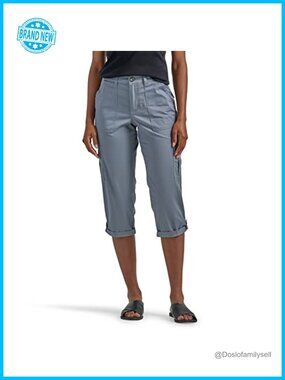 Lee Ultra Lux Comfort Flex-to-Go Cargo Capri Pant Relaxed Fit Mid Rise